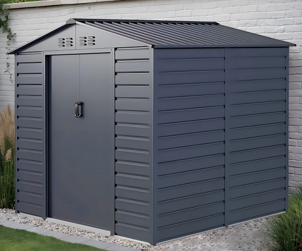 HORIZON 280 Modern horizontal-panel metal shed