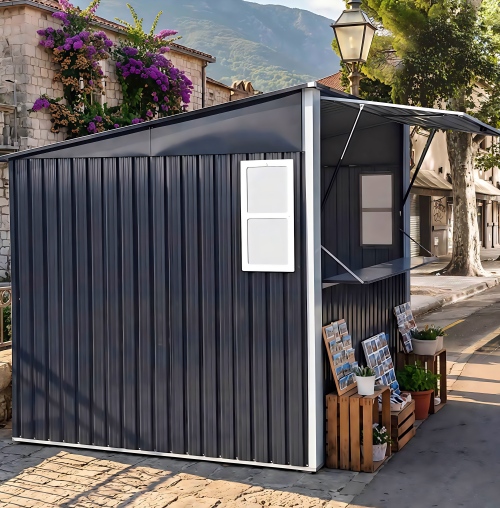 IBIZA 550 Metal Garden Kiosk with Serving Hatch