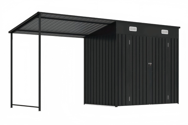 NICE 460 Metal Storage Shed with Integrated Pergola